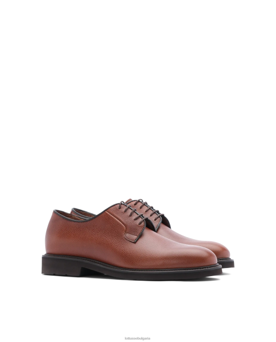 кафяво Lottusse мъже baltimore embossy grain calf derby F64VD152